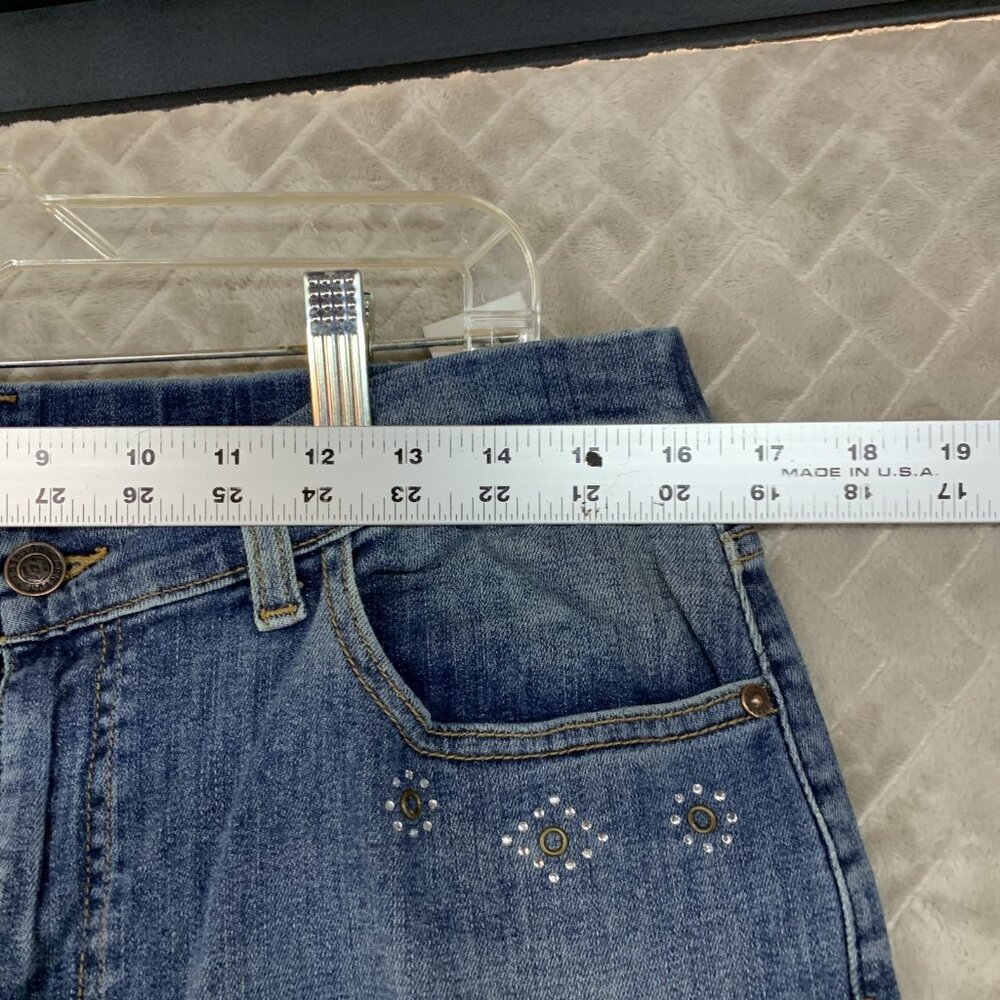 Canyon Retreat Womens 14 Denim Jeans Blue Skinny Rhinestone High Rise Stretch - Picture 6 of 15